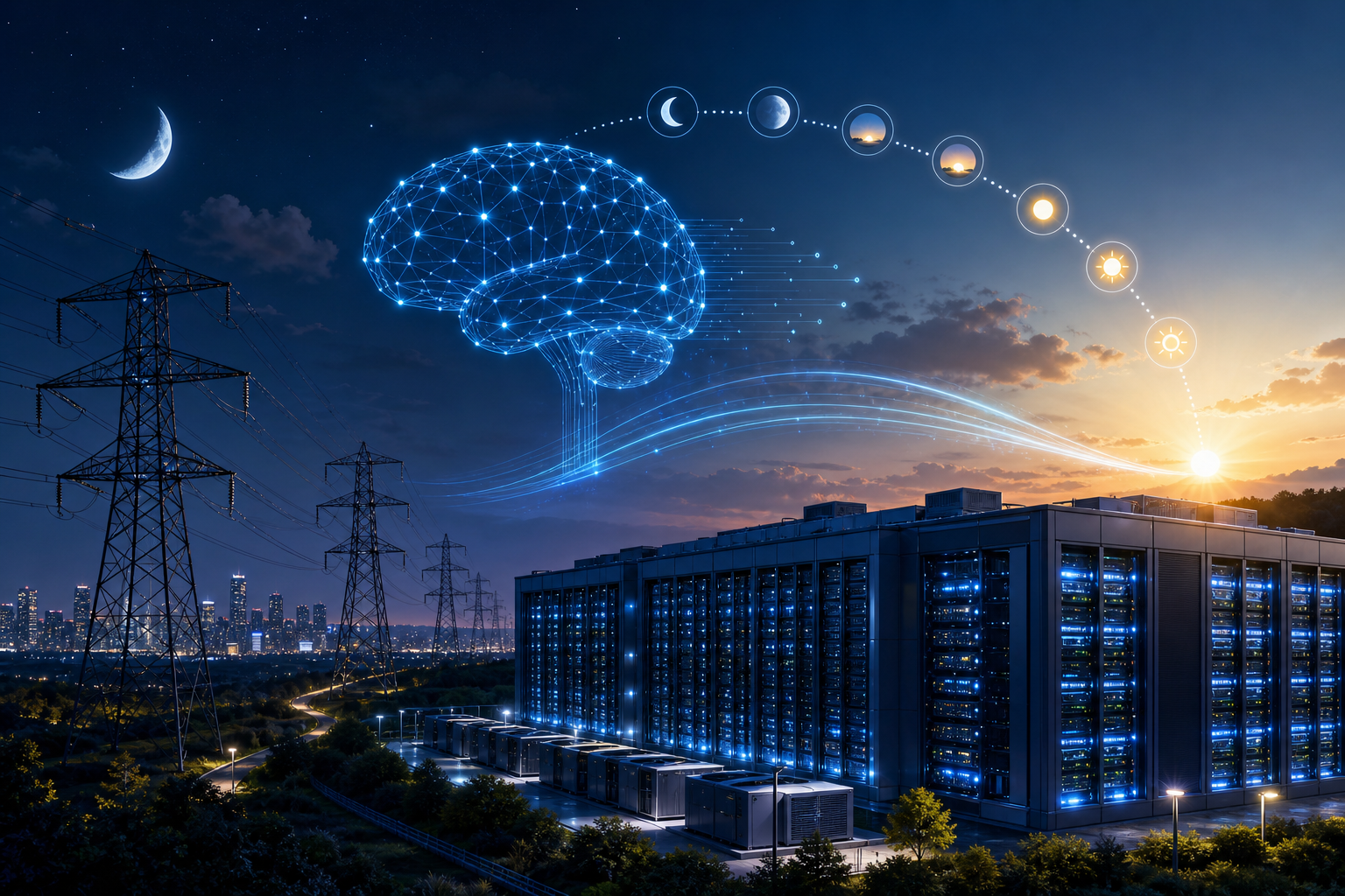 AI data mərkəzləri enerji şəbəkəsini yükləyir: çıxış yolu gecə saatları ola bilər