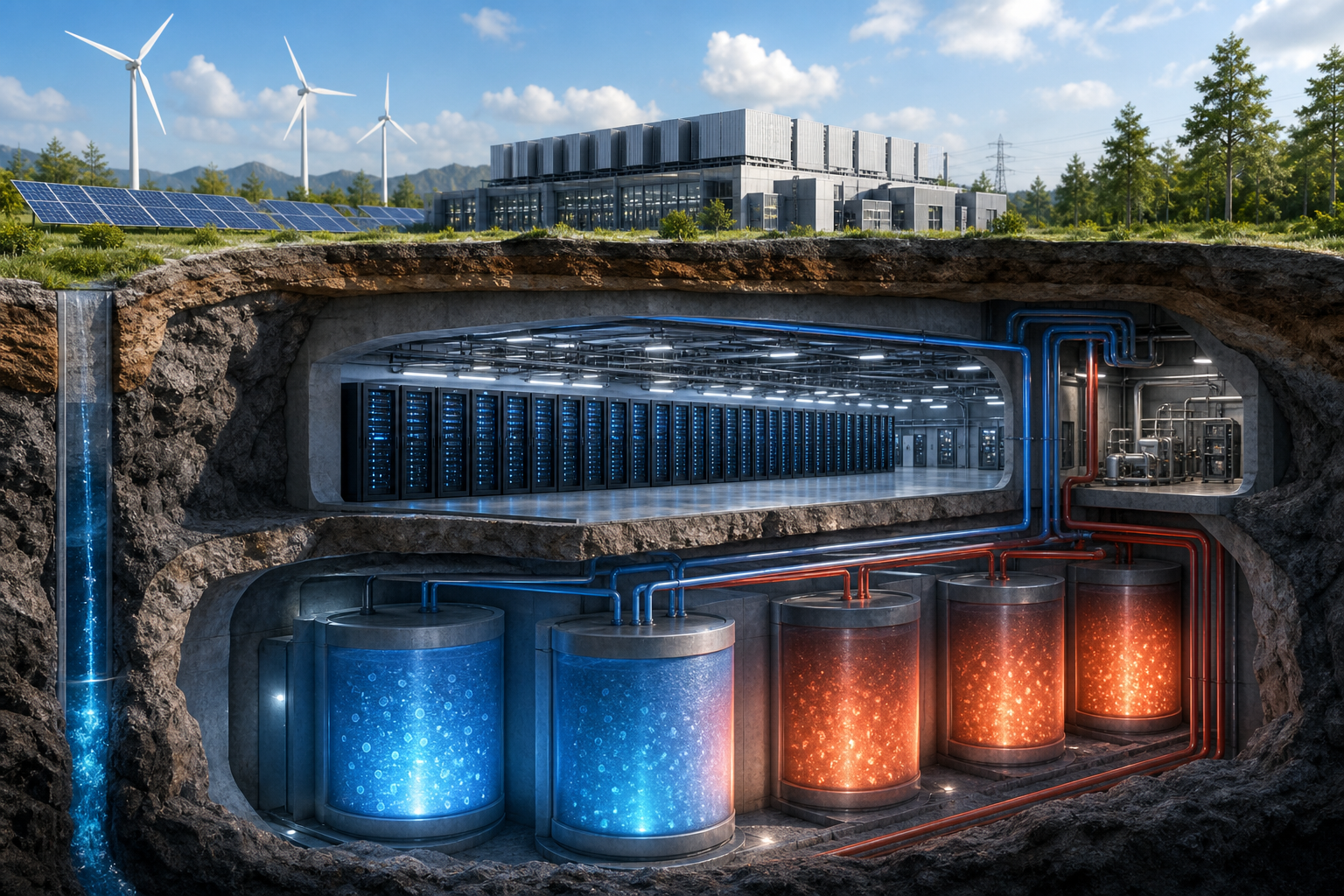 AI data mərkəzləri üçün yeni ümid: yeraltı “termal batareyalar” su və enerji sərfini azalda bilər