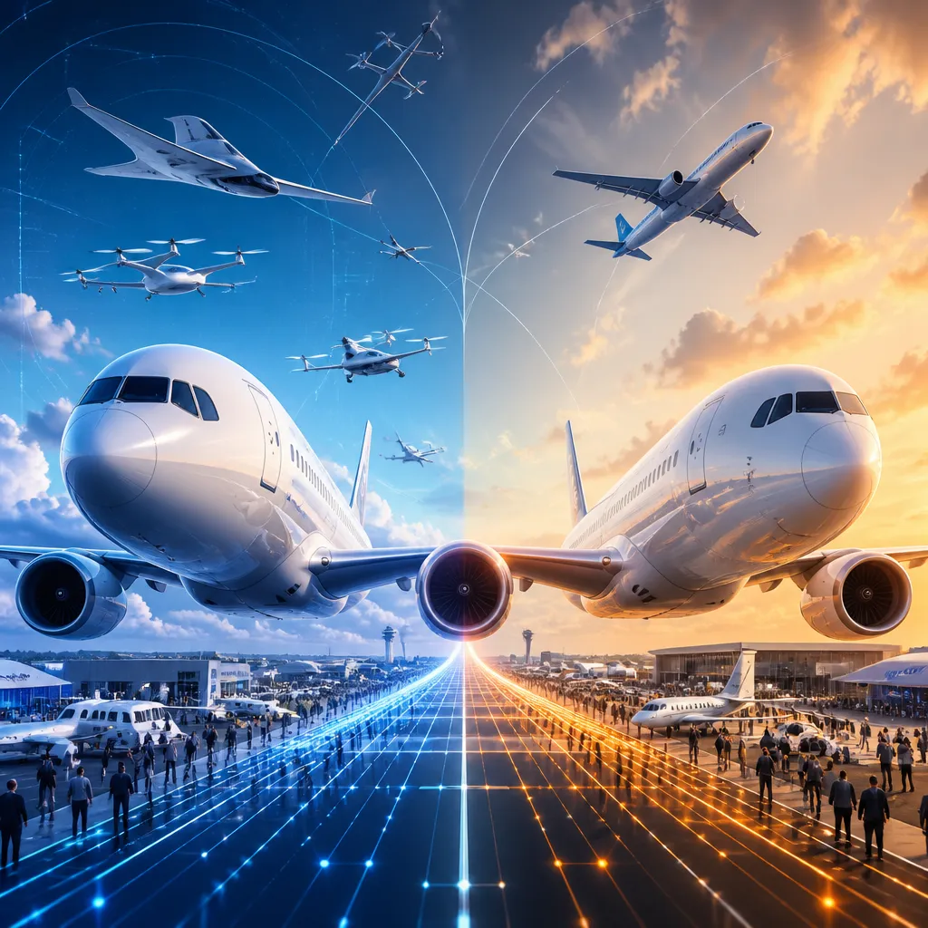 Airbus və Boeing Farnborough Airshow-da aviasiyanın gələcəyi üçün fərqli marşrutlar çəkir