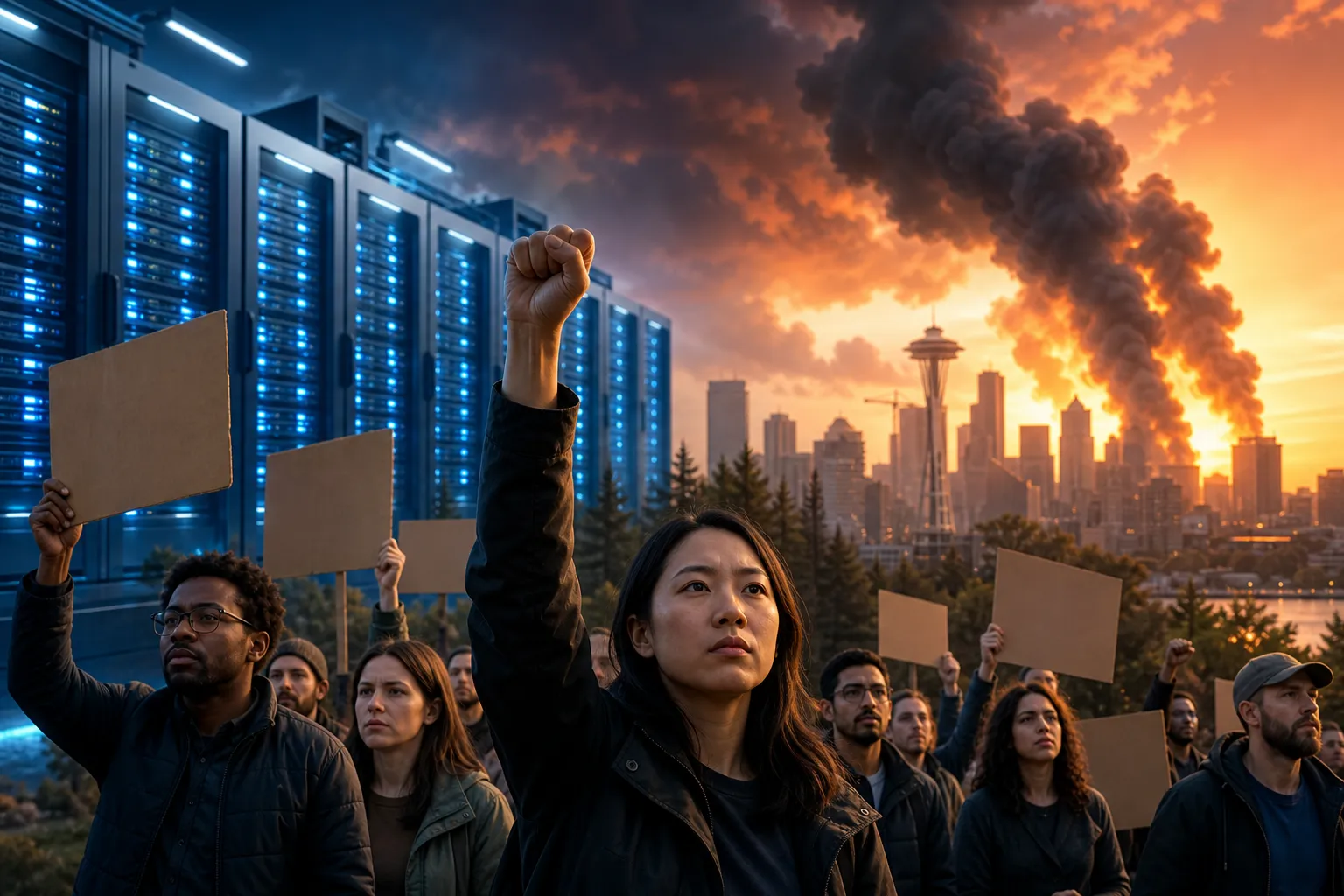 Amazon əməkdaşları data mərkəzlərinə qarşı çıxdı: “Big Tech Seattle-ı yandırmasın”