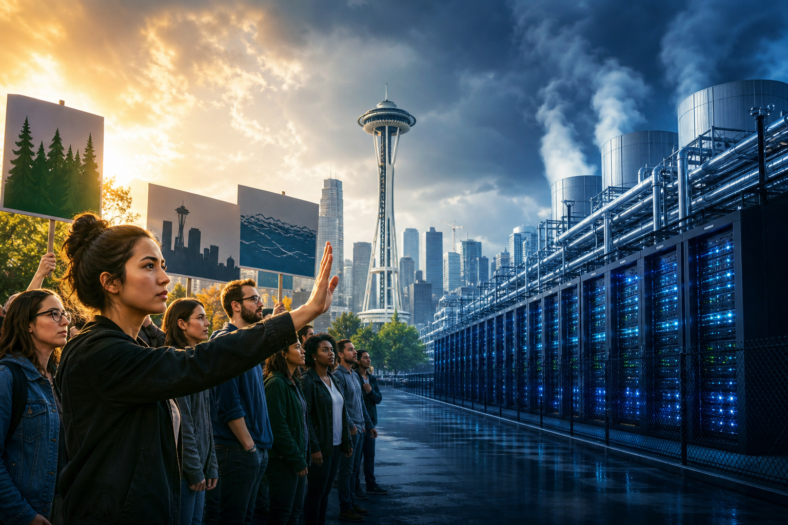 Amazon əməkdaşları data mərkəzlərinə qarşı çıxdı: “Big Tech Seattle-ı yandırmasın”