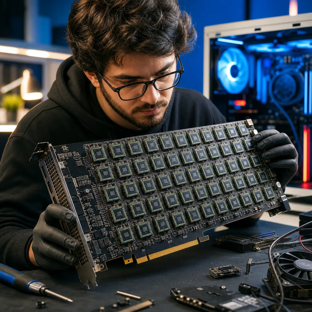Bahalı videokartlara cavab: YouTuber 8 192 RISC-V çiplə evdə GPU yığdı