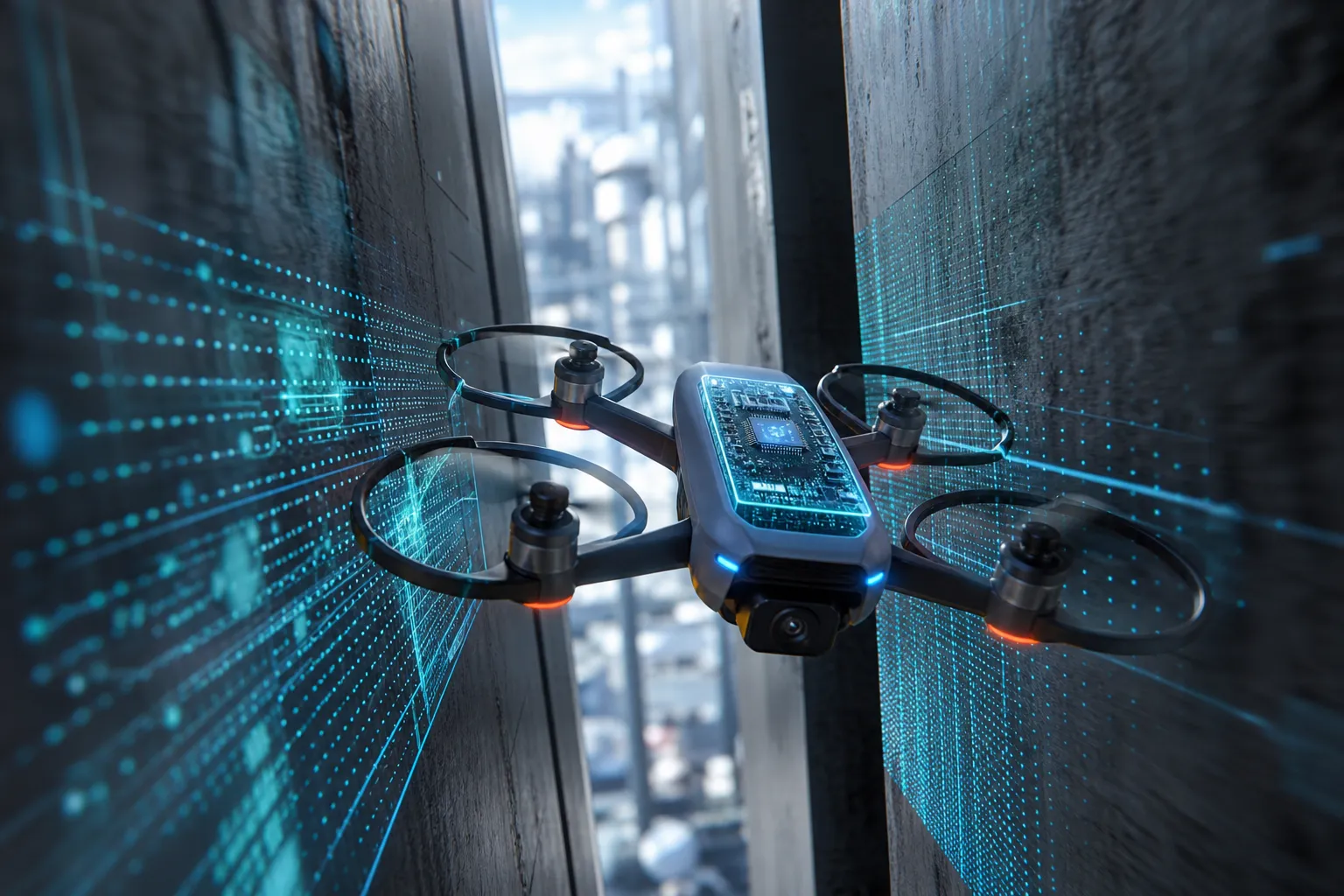 Dronlar dar boşluqlardan keçməyi öyrənir: onboard AI idarəetməsi yeni imkanlar açır