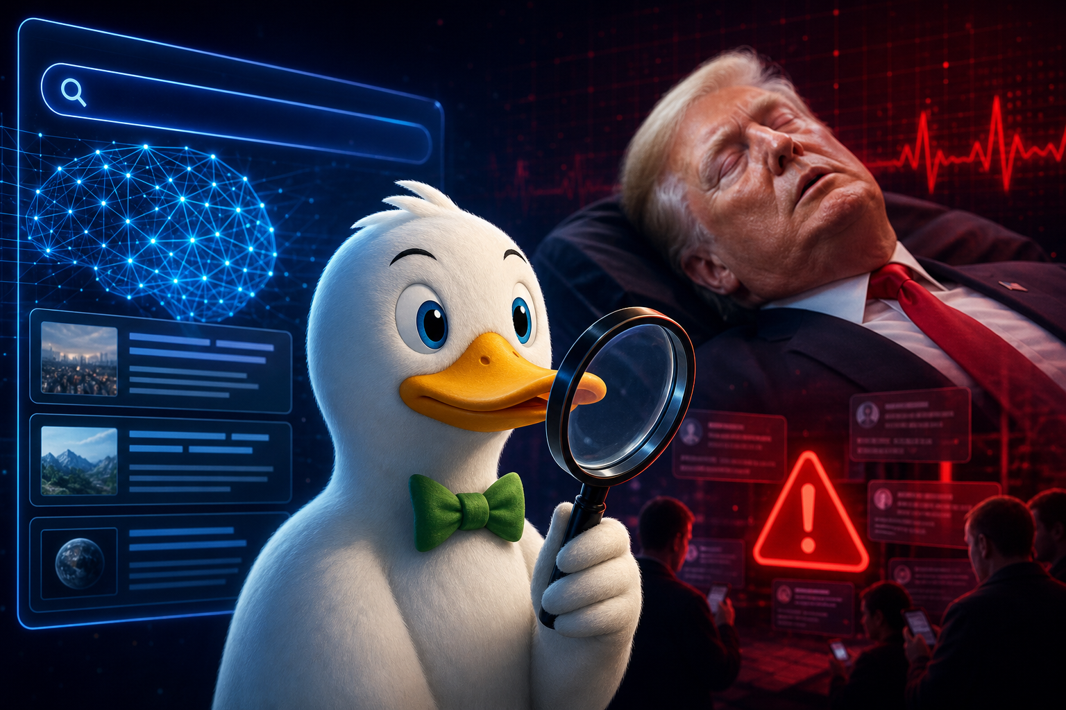 DuckDuckGo-nun AI axtarışı saxta “Trump quduzluqdan öldü” iddiası ilə gündəmə gəldi