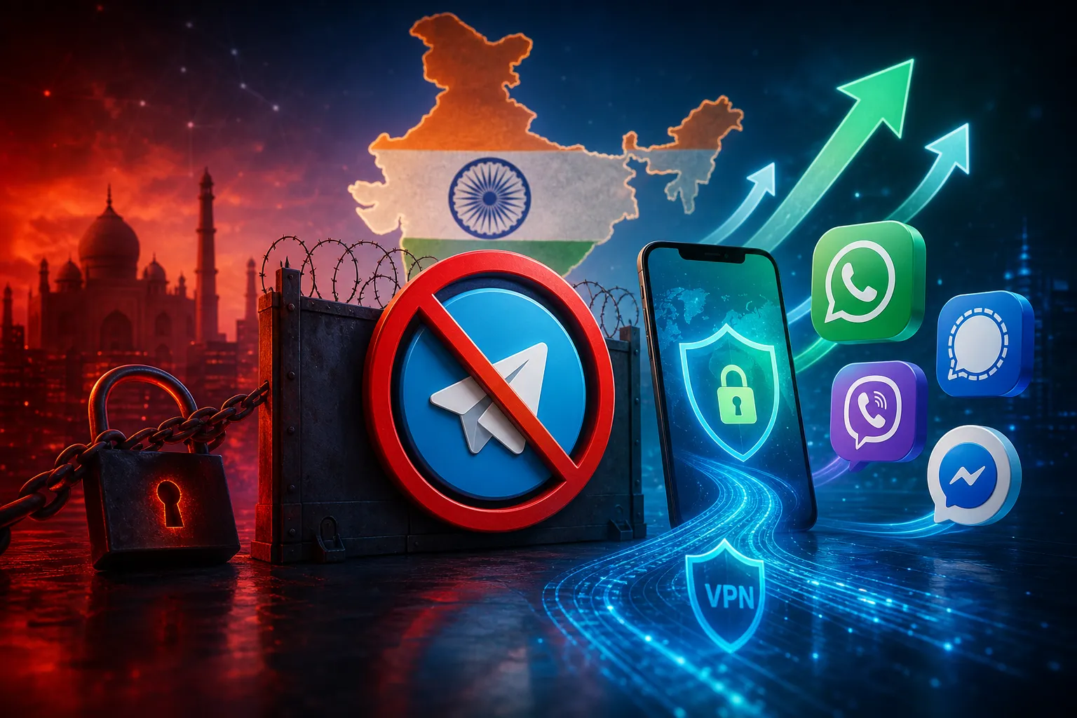 Hindistanda Telegram qadağası VPN və rəqib messencerlərə marağı kəskin artırdı
