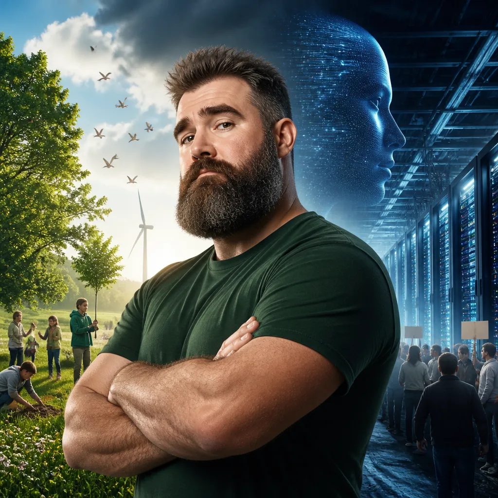 Jason Kelce AI data mərkəzlərinə qarşı ən qəribə kampaniyanın simasına çevrildi