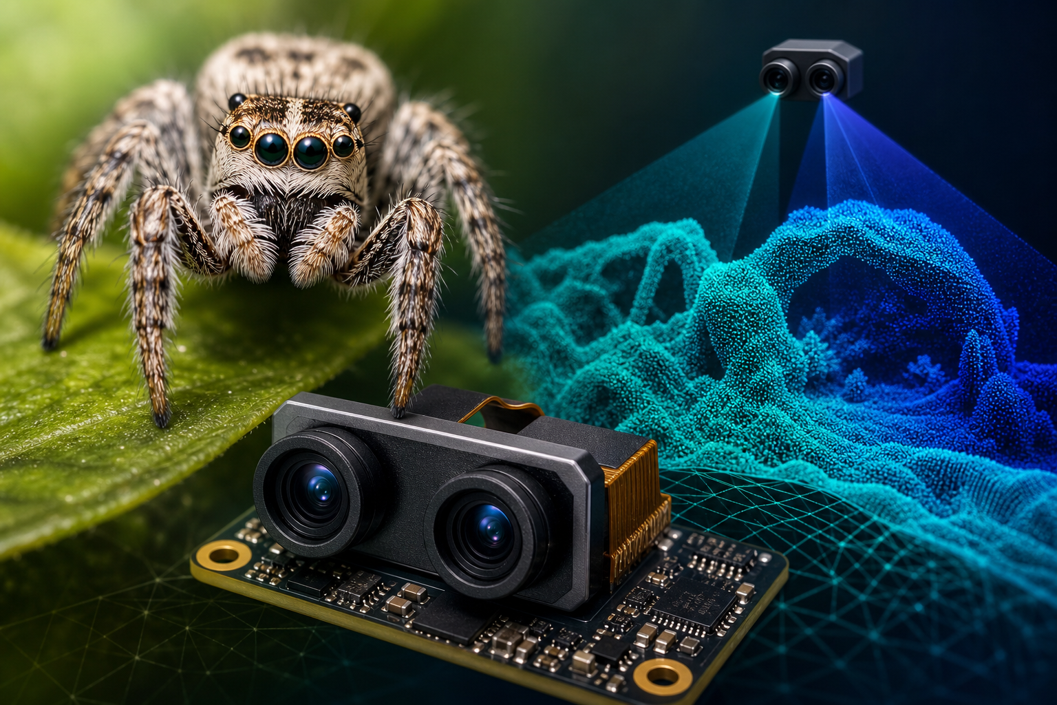 Jumping spider-lərdən ilhamlanan SpiderCam: ultra qənaətcil 3D kamera hazırlandı