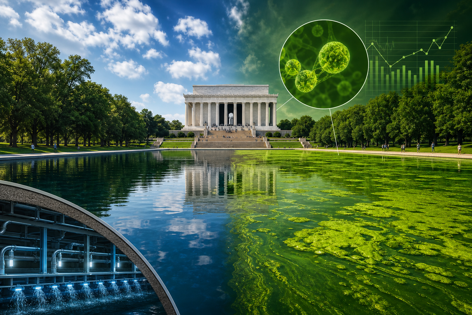 Lincoln Memorial hovuzu niyə yaşıllaşdı? Bahalı yeniləmədən sonra yosun böhranı