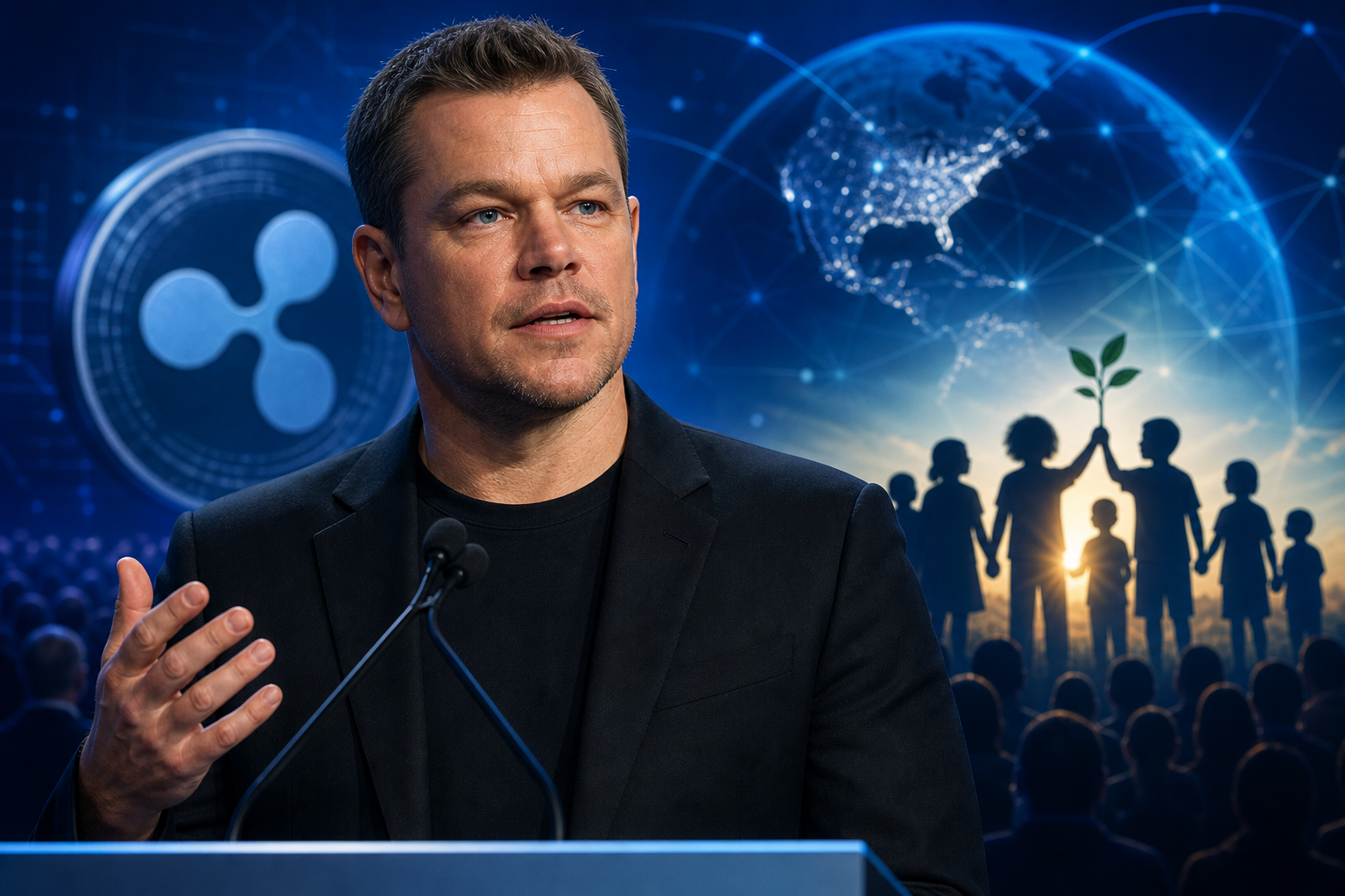 Matt Damon yenidən kripto səhnəsində: Ripple konfransında xeyriyyə mesajı ilə çıxış edəcək