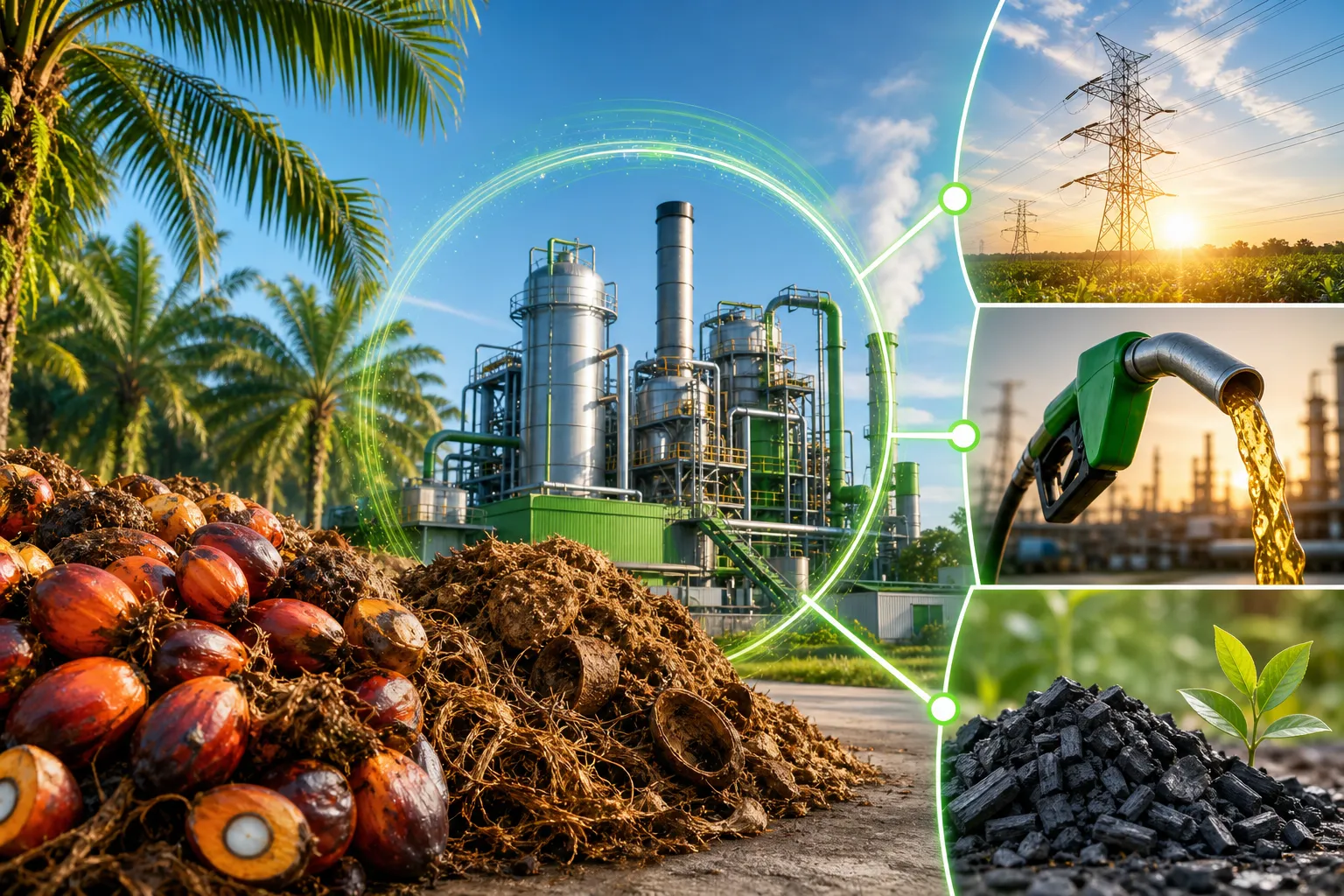 Palma yağı tullantıları elektrik, yanacaq və biochar istehsalına çevrilə bilər