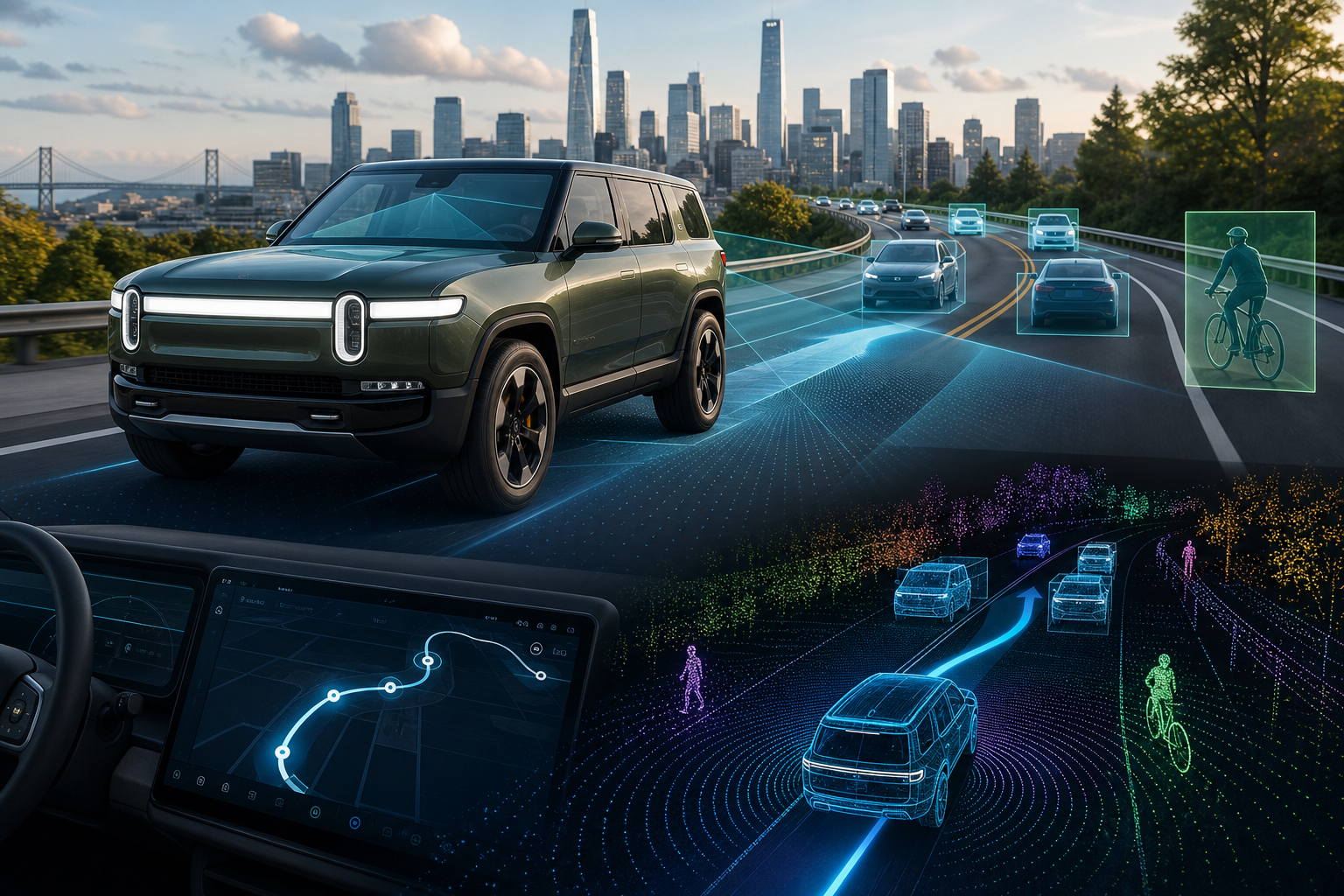 Rivian Tesla FSD-yə meydan oxuyur: nöqtədən-nöqtəyə özünüidarə bu il gəlir