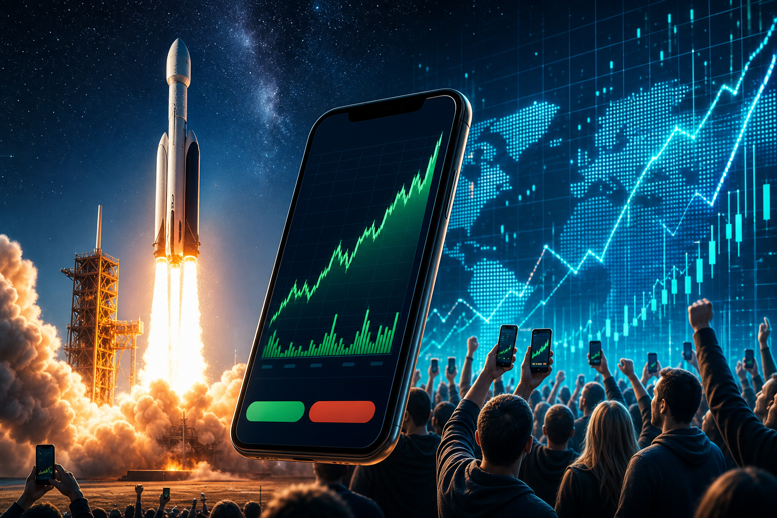 SpaceX səhmləri Robinhood-da debüt etdi: Platformada rekord trafik yarandı