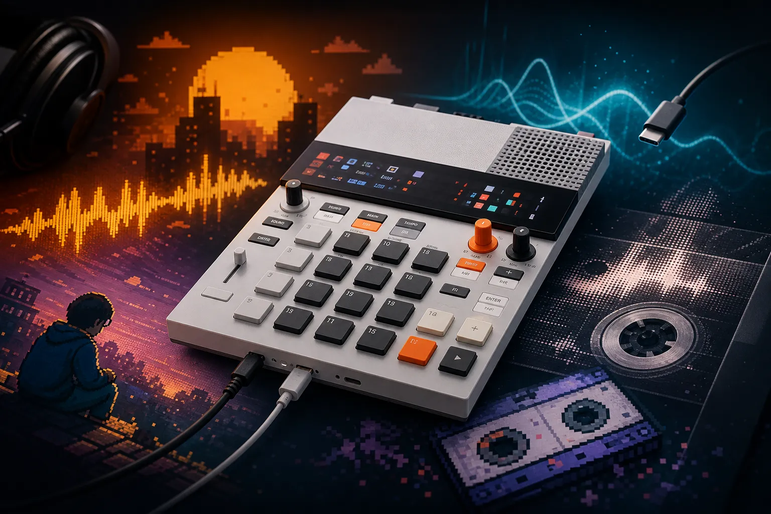 Teenage Engineering KO II üçün böyük yeniləmə: lo-fi rejim, USB audio və 40 saniyəlik sampling gəldi