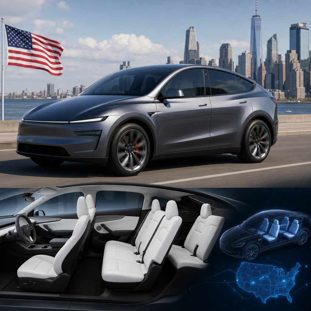 Tesla Model Y L ABŞ-a gəldi: daha uzun kuzov, real 3-cü sıra və daha yüksək qiymət