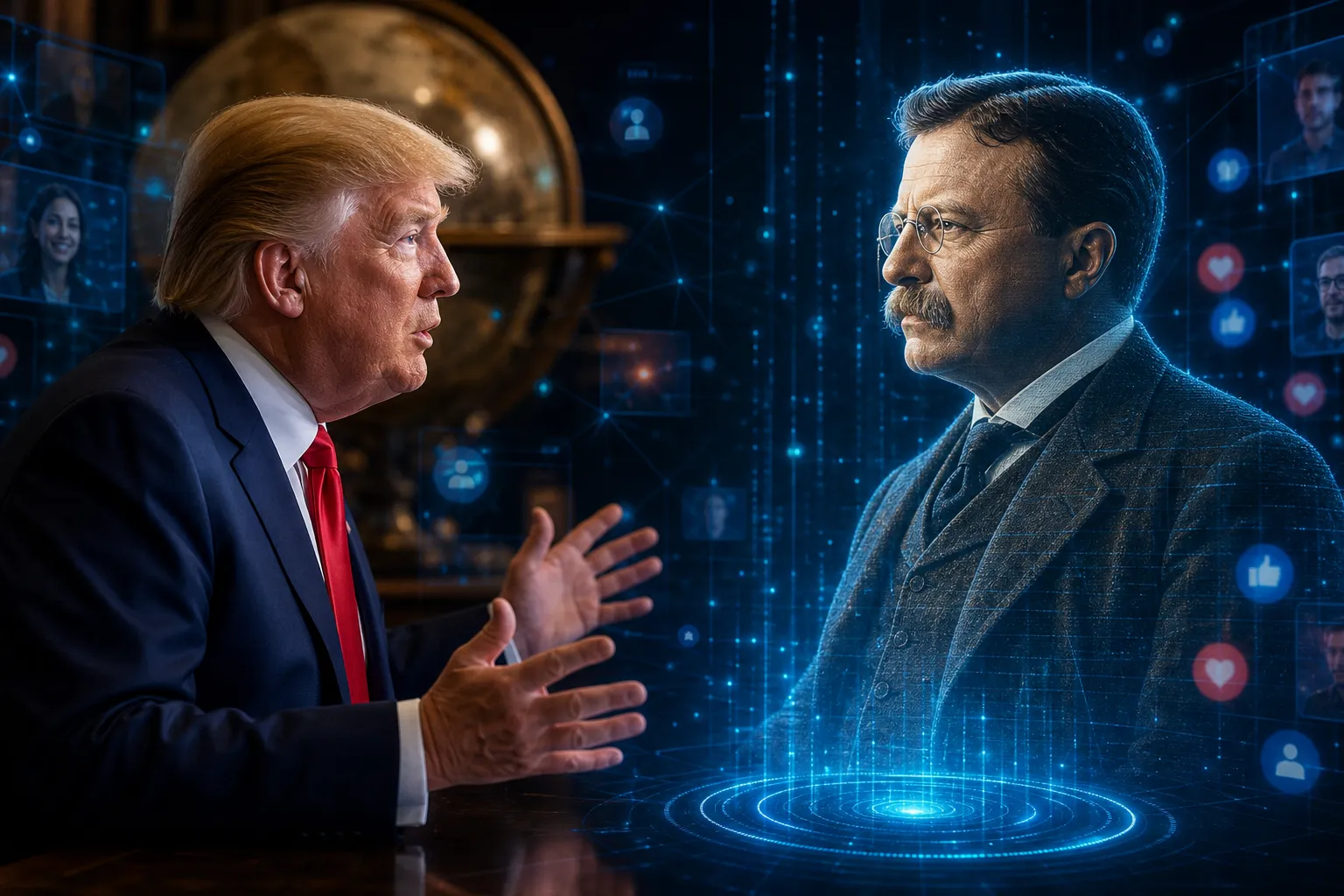 Trump AI Theodore Roosevelt ilə danışdı: Sosial media bu virtual görüşə niyə qarışdı?