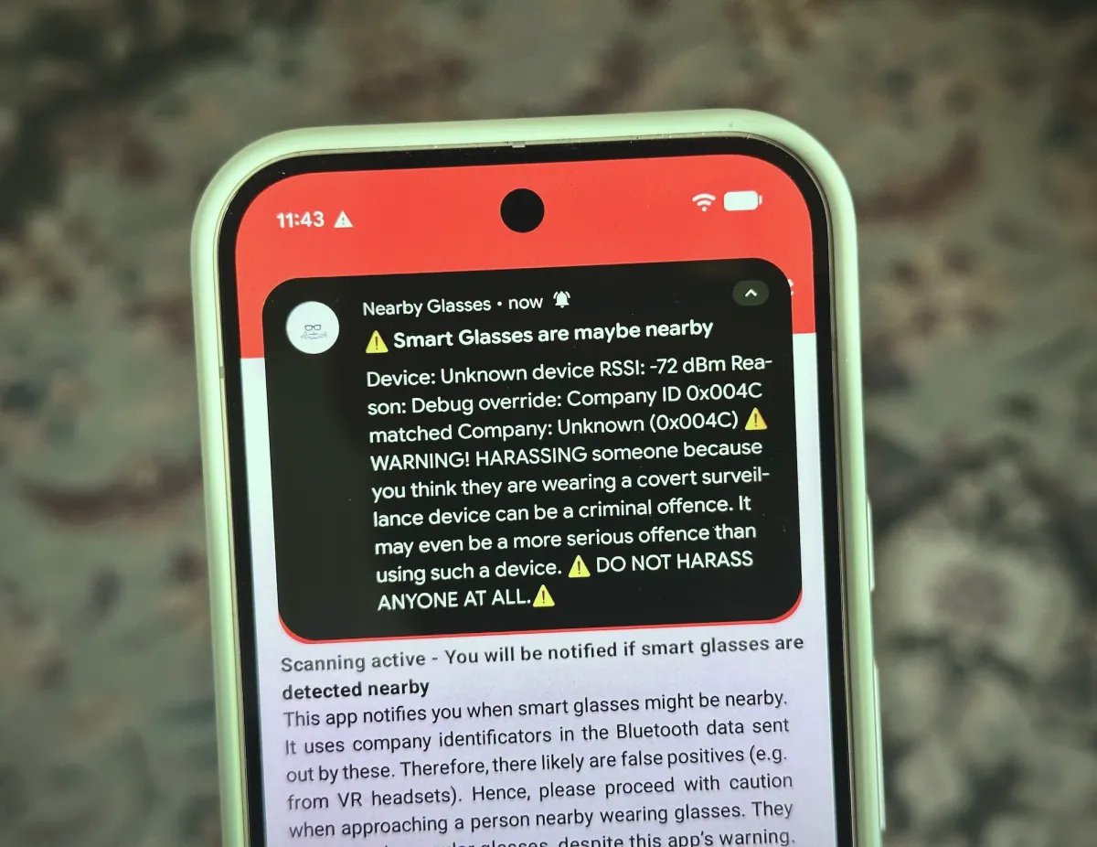 Yeni tətbiq yaxınlıqda smart eynək taxanları xəbərdar edir